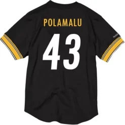 Mitchell & Ness T-Shirts & Tops-Name & Number Mesh Crewneck Pittsburgh Steelers Troy Polamalu