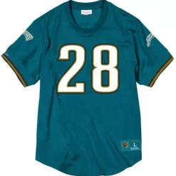 Mitchell & Ness T-Shirts & Tops-Name & Number Mesh Crewneck Jacksonville Jaguars Fred Taylor