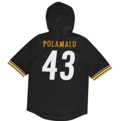Mitchell & Ness Hoodies & Sweatshirts-Name & Number Ss Hoodie Pittsburgh Steelers 2005 Troy Polamalu