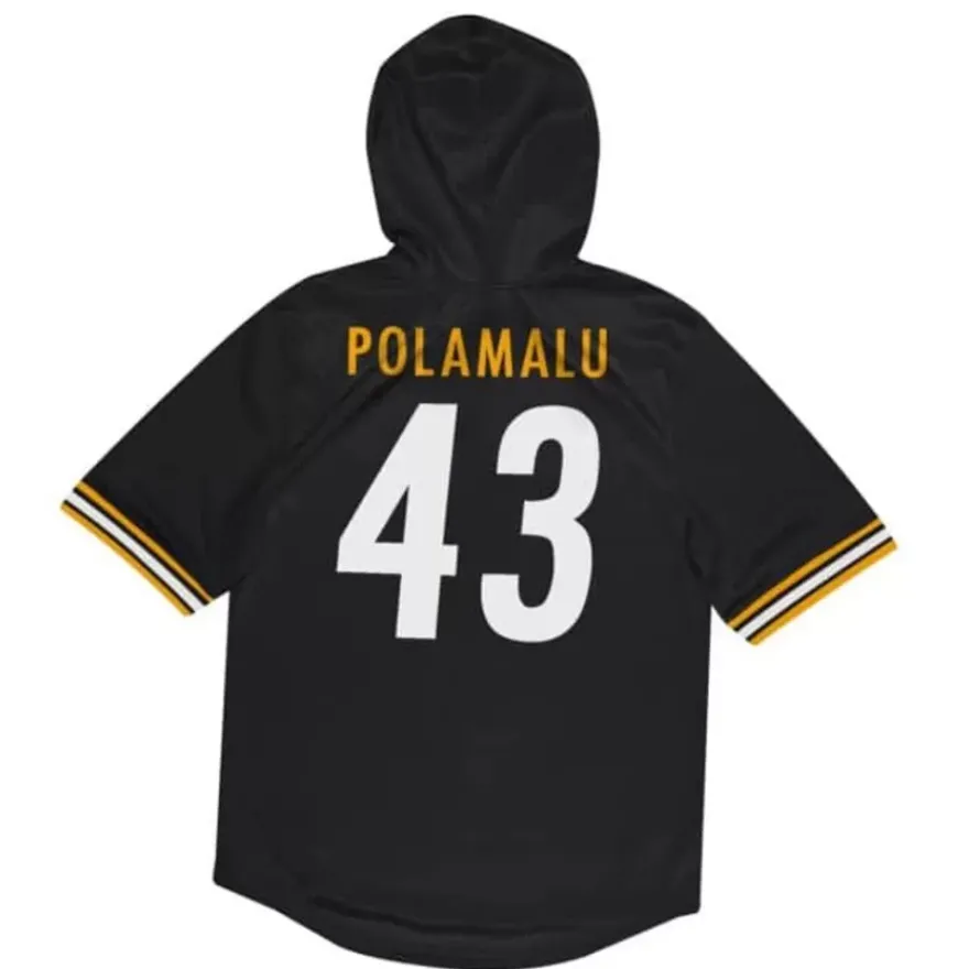 Mitchell & Ness Hoodies & Sweatshirts-Name & Number Ss Hoodie Pittsburgh Steelers 2005 Troy Polamalu
