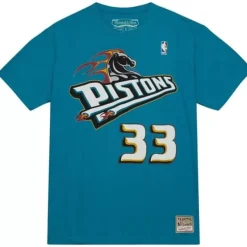 Mitchell & Ness T-Shirts & Tops-Name & Number Tee Detroit Pistons 1998-99 Grant Hill