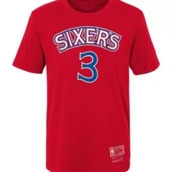Mitchell & Ness Big Kids-Name & Number Tee Philadelphia 76Ers Allen Iverson