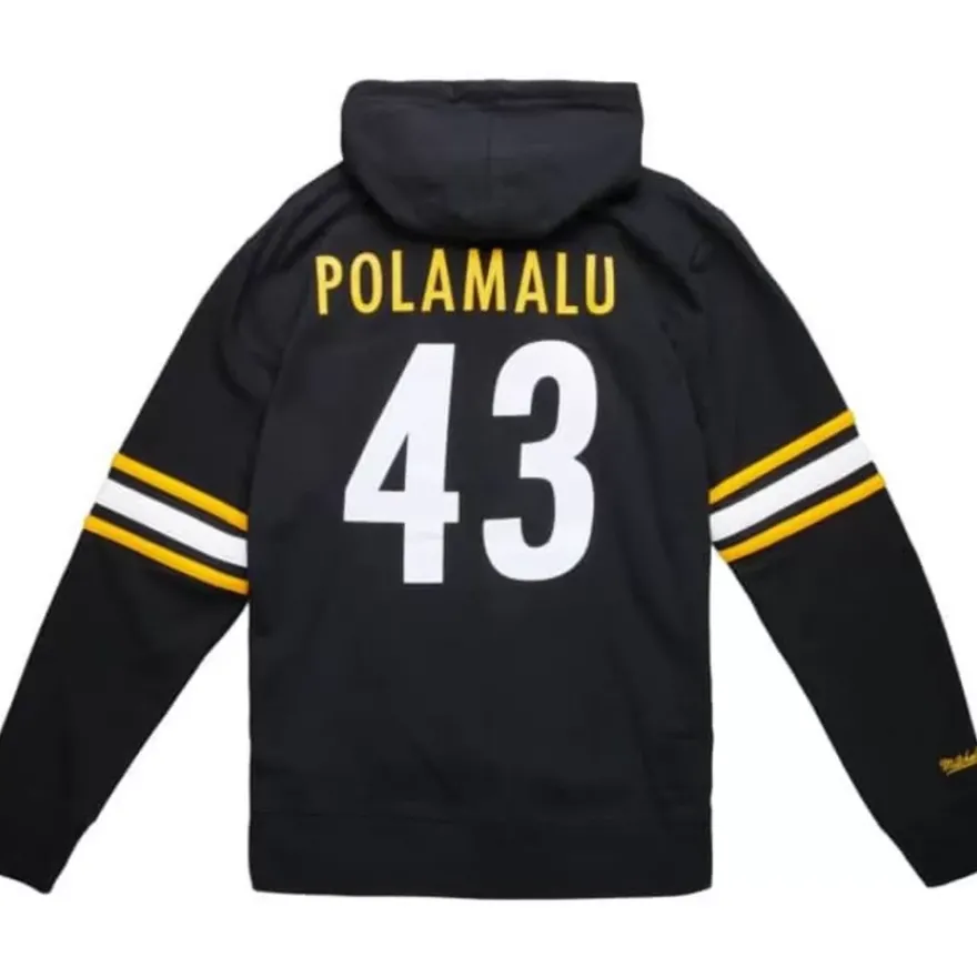 Mitchell & Ness Hoodies & Sweatshirts-Name And Number Fleece Hoodie Pittsburgh Steelers 2006 Troy Polamalu