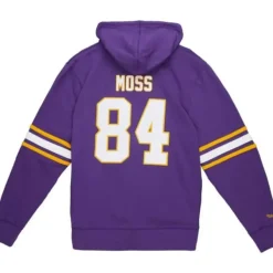 Mitchell & Ness Hoodies & Sweatshirts-Name And Number Fleece Hoodie Minnesota Vikings 2000 Randy Moss