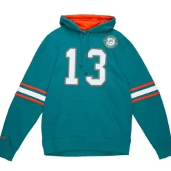 Mitchell & Ness Hoodies & Sweatshirts-Name And Number Fleece Hoodie Miami Dolphins 1990 Dan Marino