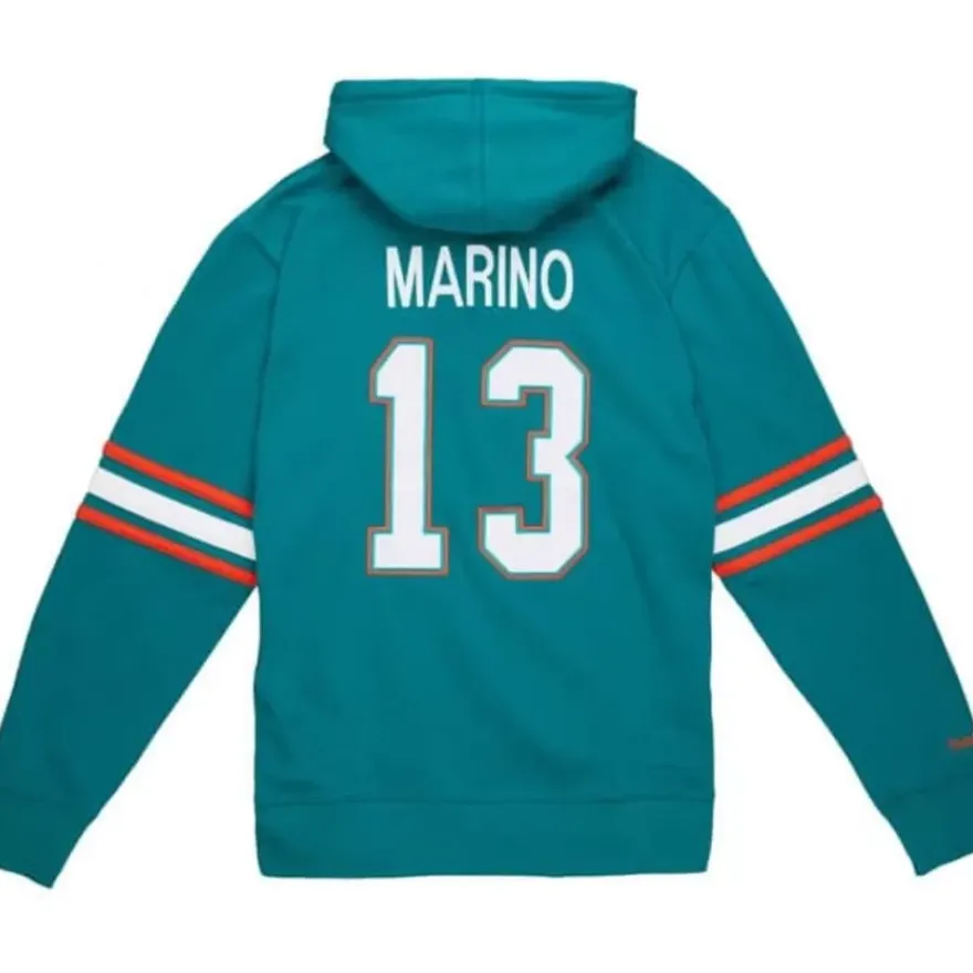 Mitchell & Ness Hoodies & Sweatshirts-Name And Number Fleece Hoodie Miami Dolphins 1990 Dan Marino