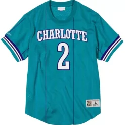 Mitchell & Ness T-Shirts & Tops-Name And Number Mesh Top Charlotte Hornets 1992-93 Larry Johnson