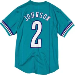 Mitchell & Ness T-Shirts & Tops-Name And Number Mesh Top Charlotte Hornets 1992-93 Larry Johnson