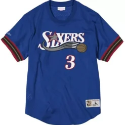Mitchell & Ness T-Shirts & Tops-Name And Number Mesh Top Philadelphia 76Ers 2001-02 Allen Iverson