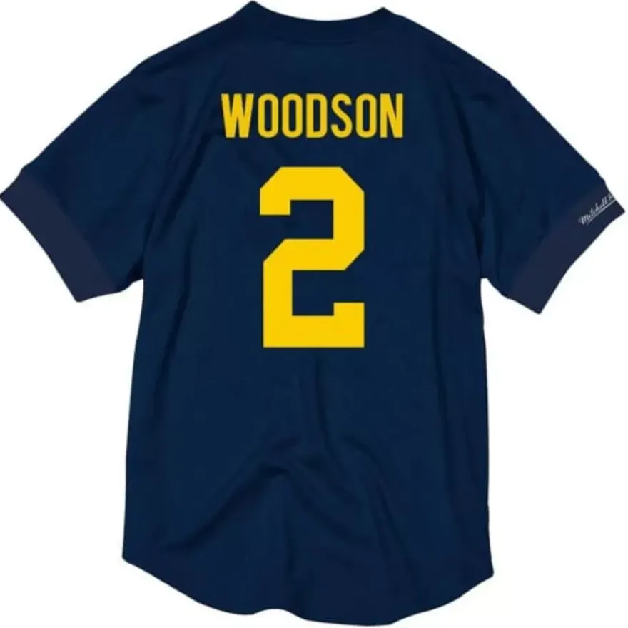 Mitchell & Ness Hoodies & Sweatshirts-N&N Mesh Crewneck University Of Michigan 1997 Charles Woodson