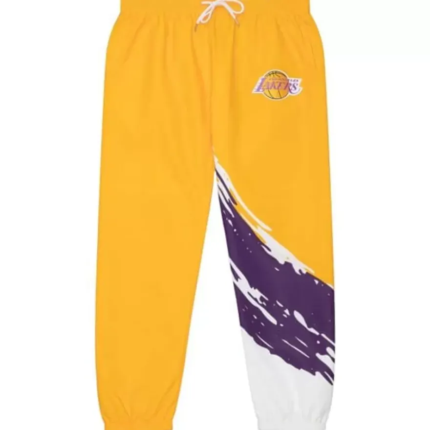 Mitchell & Ness Pants-Paintbrush Warmup Pant Los Angeles Lakers