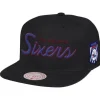 Mitchell & Ness Snapback-Pink Under Script Snapback Hwc Philadelphia 76Ers