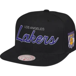 Mitchell & Ness Snapback-Pink Under Script Snapback Hwc Los Angeles Lakers