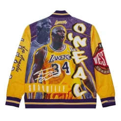 Mitchell & Ness Jackets & Outerwear-Player Burst Warm Up Jacket Los Angeles Lakers Shaquille O'Neal