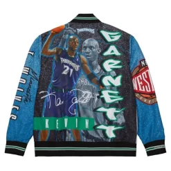 Mitchell & Ness Jackets & Outerwear-Player Burst Warm Up Jacket Minnesota Timberwolves Kevin Garnett