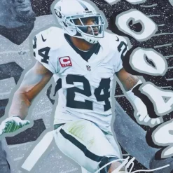 Mitchell & Ness Jackets & Outerwear-Player Burst Warm Up Jacket Oakland Raiders Charles Woodson