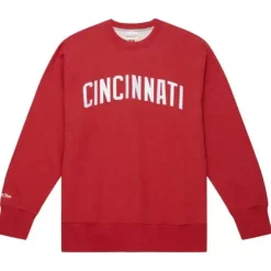 Mitchell & Ness Hoodies & Sweatshirts-Playoff Win 2.0 Crew Cincinnati Reds
