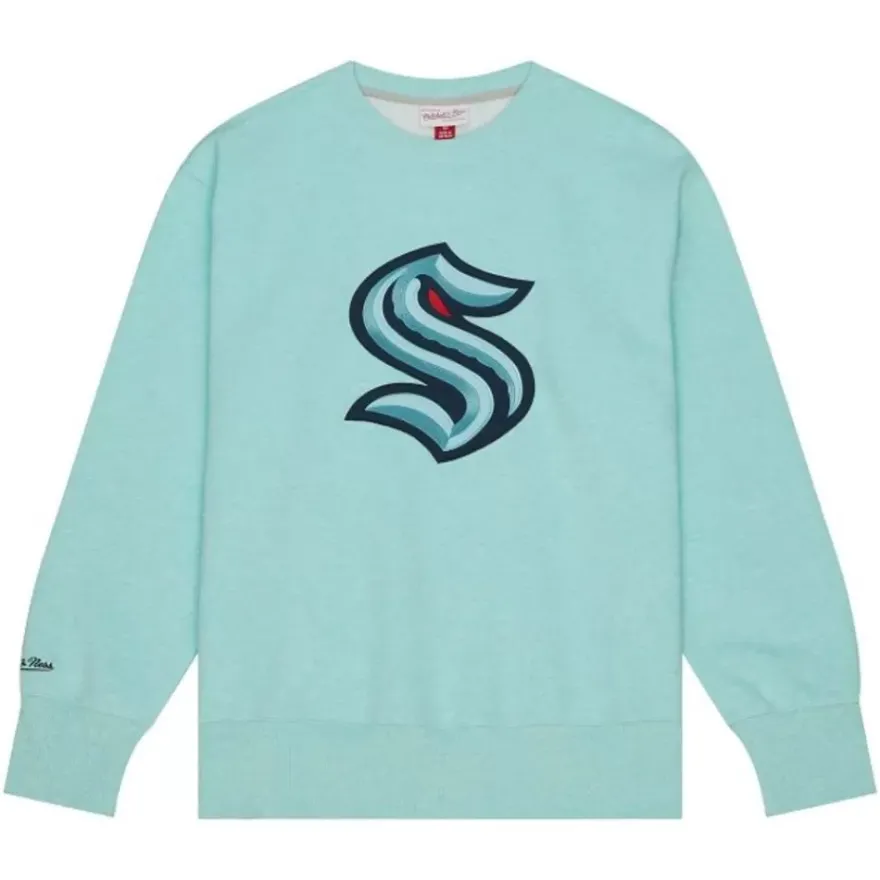 Mitchell & Ness Hoodies & Sweatshirts-Playoff Win 2.0 Crew Current Logo Seattle Kraken
