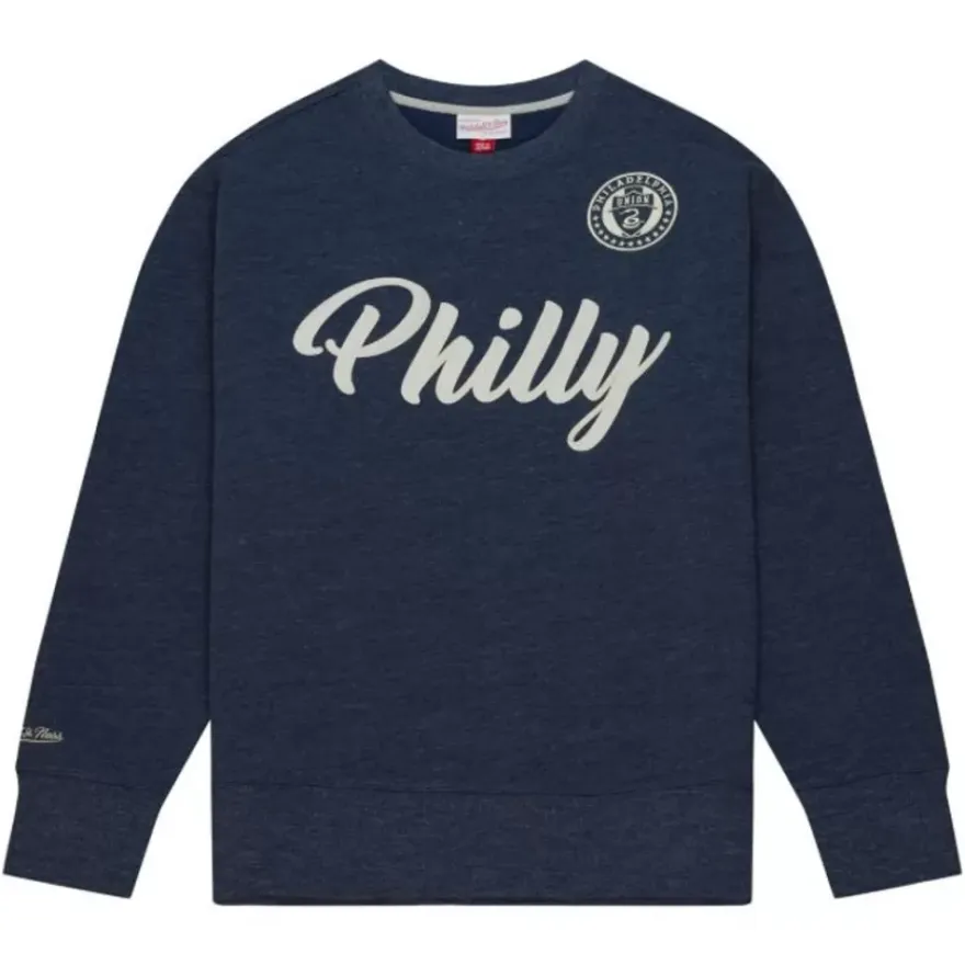 Mitchell & Ness Hoodies & Sweatshirts-Playoff Win 2.0 Crew Current Logo Philadelphia Union
