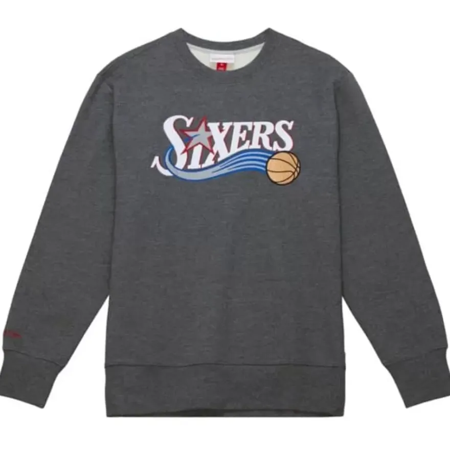 Mitchell & Ness Hoodies & Sweatshirts-Playoff Win 2.0 Crew Philadelphia 76Ers