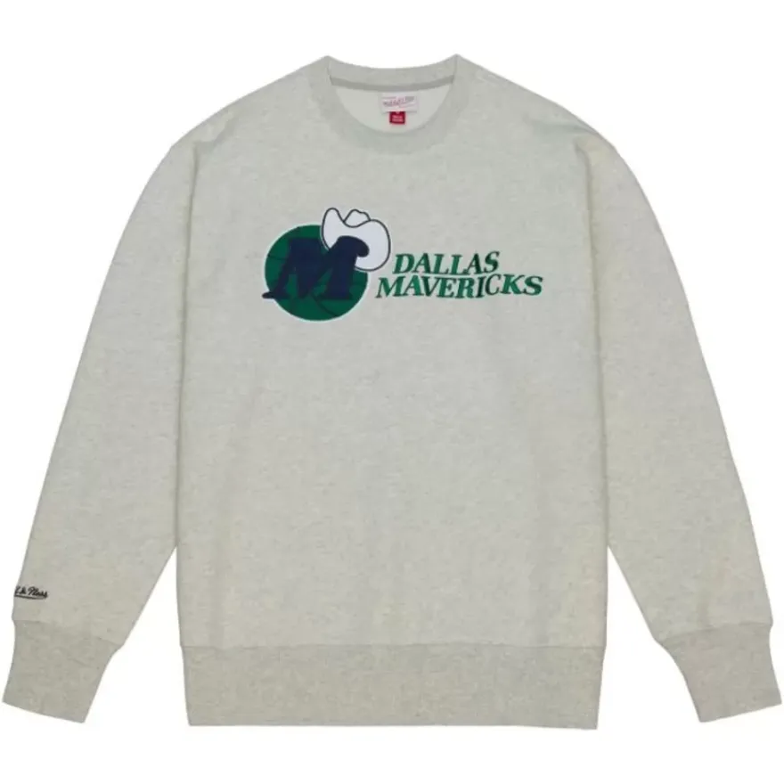 Mitchell & Ness Hoodies & Sweatshirts-Playoff Win 2.0 Crew Vintage Dallas Mavericks