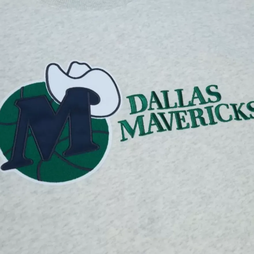 Mitchell & Ness Hoodies & Sweatshirts-Playoff Win 2.0 Crew Vintage Dallas Mavericks
