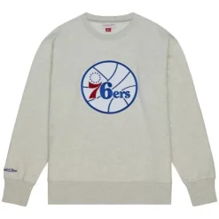 Mitchell & Ness Hoodies & Sweatshirts-Playoff Win 2.0 Crew Vintage Philadelphia 76Ers