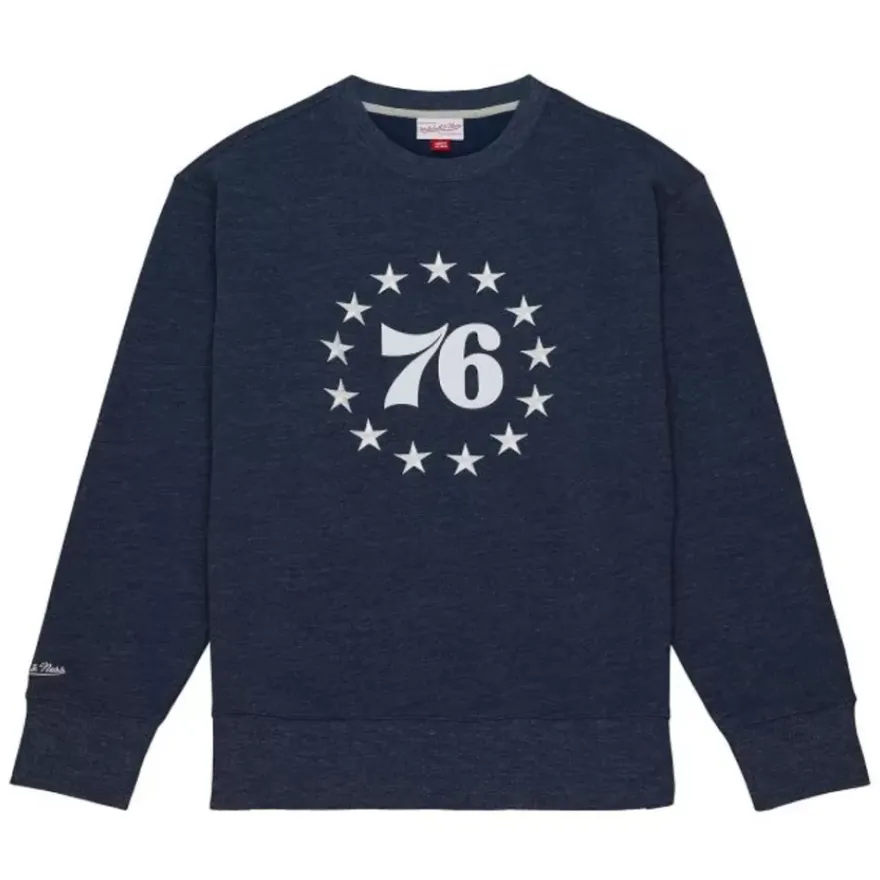 Mitchell & Ness Hoodies & Sweatshirts-Playoff Win 2.0 Crew Vintage Philadelphia 76Ers
