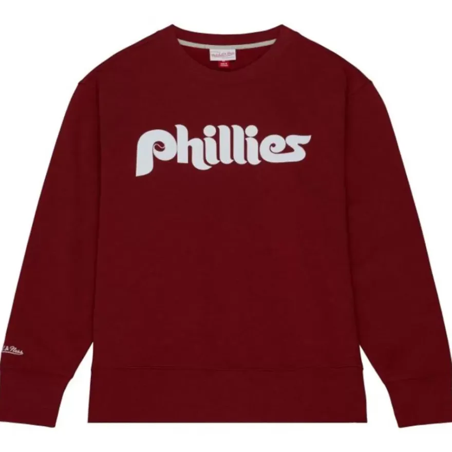 Mitchell & Ness Hoodies & Sweatshirts-Playoff Win 2.0 Crew Vintage Philadelphia Phillies