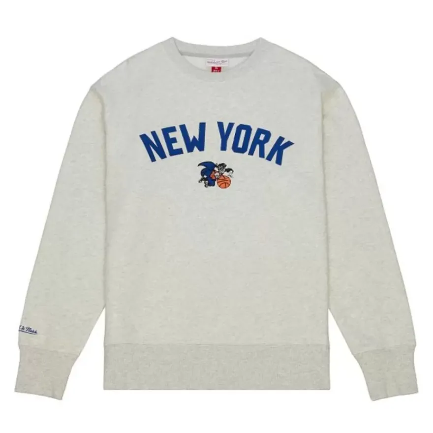 Mitchell & Ness Hoodies & Sweatshirts-Playoff Win 2.0 Crew Vintage New York Knicks