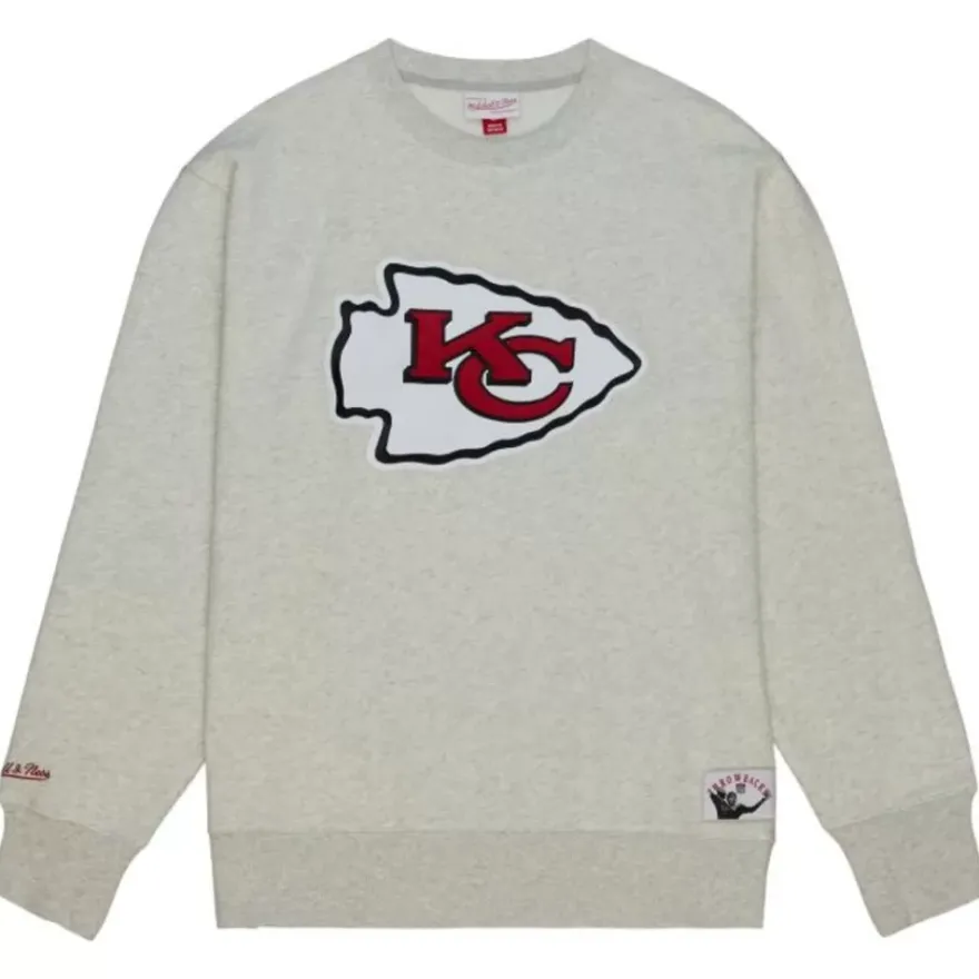 Mitchell & Ness Hoodies & Sweatshirts-Playoff Win 2.0 Crew Vintage Kansas City Chiefs