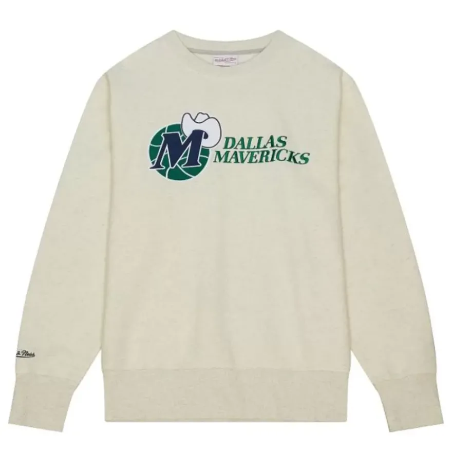 Mitchell & Ness Hoodies & Sweatshirts-Playoff Win 2.0 Crew Vintage Dallas Mavericks