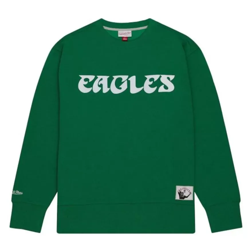 Mitchell & Ness Hoodies & Sweatshirts-Playoff Win 2.0 Crew Vintage Philadelphia Eagles