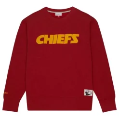 Mitchell & Ness Hoodies & Sweatshirts-Playoff Win 2.0 Crew Vintage Kansas City Chiefs