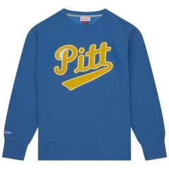 Mitchell & Ness Hoodies & Sweatshirts-Playoff Win 2.0 Crew Vintage University Of Pittsburgh