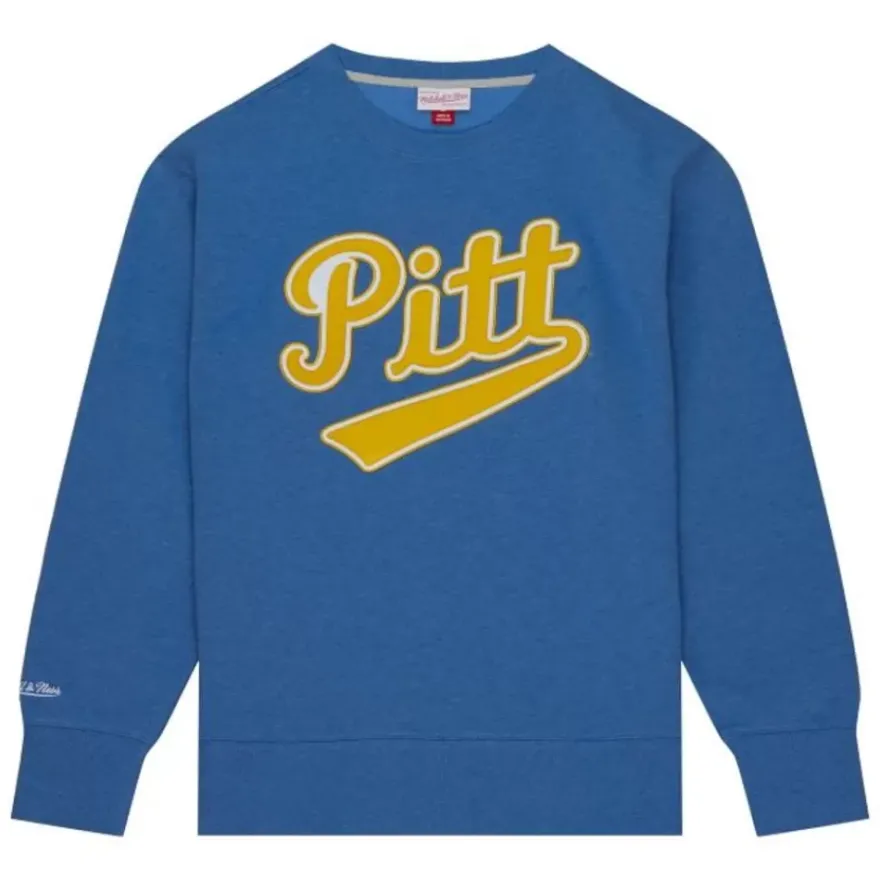Mitchell & Ness Hoodies & Sweatshirts-Playoff Win 2.0 Crew Vintage University Of Pittsburgh
