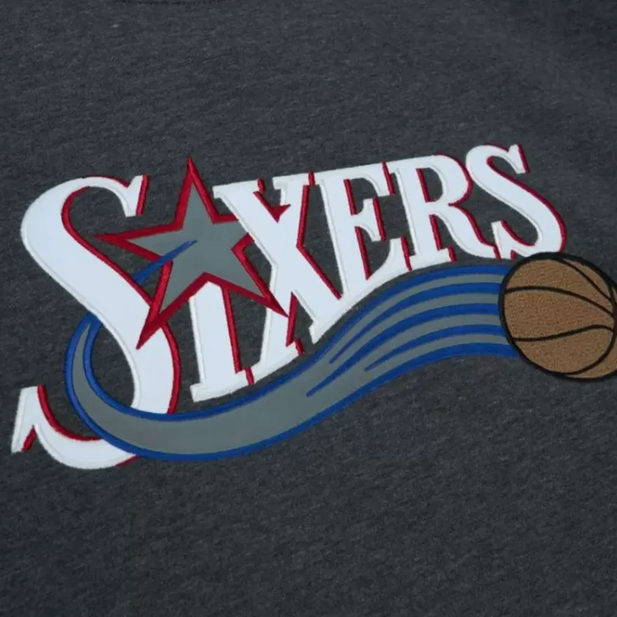 Mitchell & Ness Hoodies & Sweatshirts-Playoff Win 2.0 Crew Vintage Philadelphia 76Ers