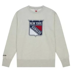 Mitchell & Ness Hoodies & Sweatshirts-Playoff Win 2.0 Crew Vintage New York Rangers