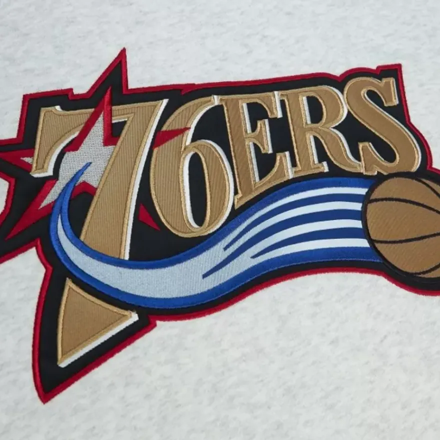 Mitchell & Ness Hoodies & Sweatshirts-Playoff Win 2.0 Crew Vintage Philadelphia 76Ers