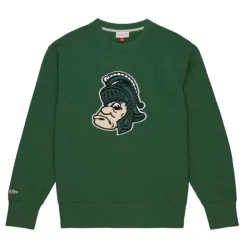 Mitchell & Ness Hoodies & Sweatshirts-Playoff Win 2.0 Crew Vintage Michigan State University