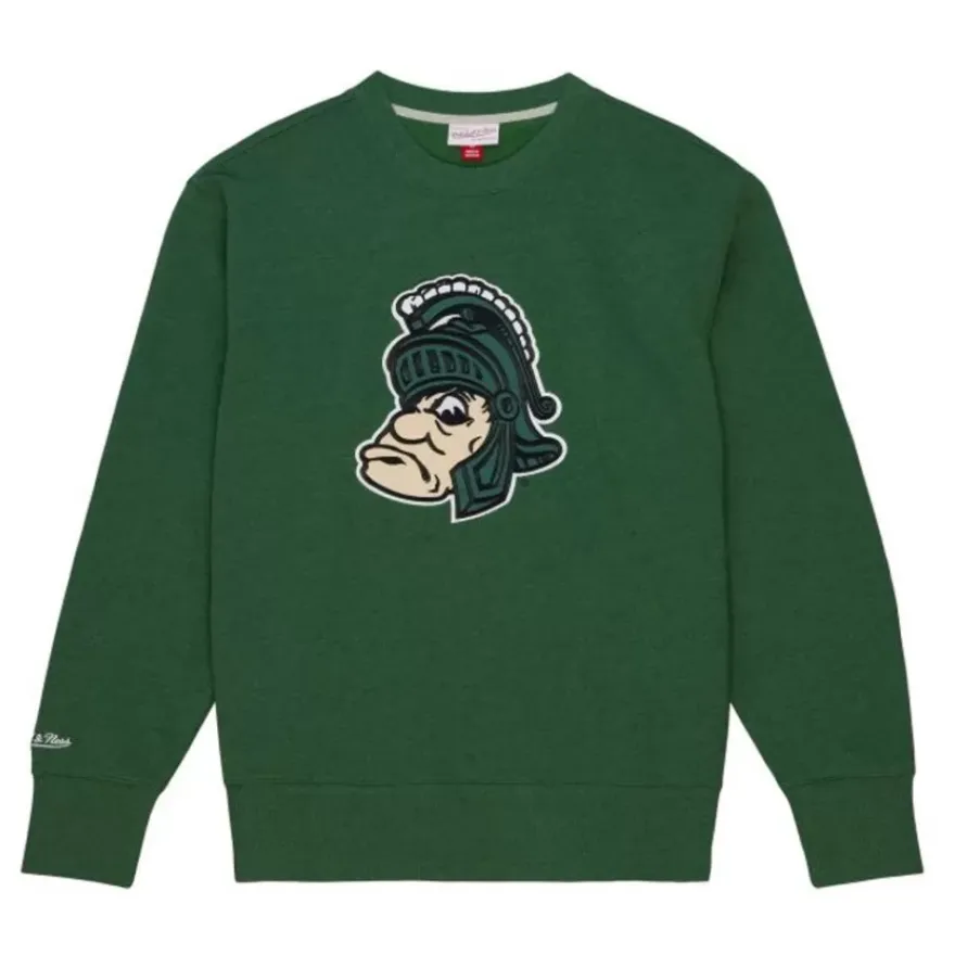 Mitchell & Ness Hoodies & Sweatshirts-Playoff Win 2.0 Crew Vintage Michigan State University