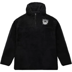 Mitchell & Ness Hoodies & Sweatshirts-Polar Fleece 1/4 Zip Pullover Hoodie Oakland Raiders