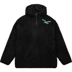 Mitchell & Ness Hoodies & Sweatshirts-Polar Fleece 1/4 Zip Pullover Hoodie Philadelphia Eagles