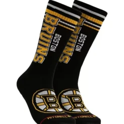 Mitchell & Ness Accessories-Power Play Crew Socks Boston Bruins