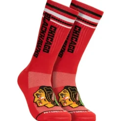 Mitchell & Ness Accessories-Power Play Crew Socks Chicago Blackhawks
