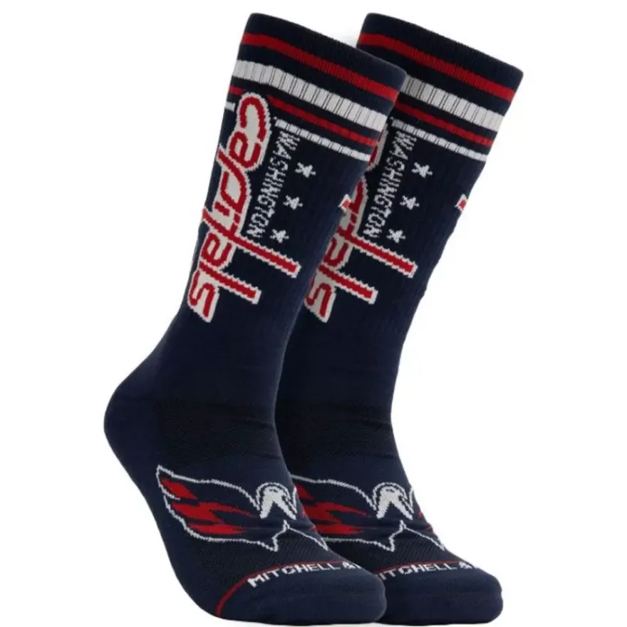 Mitchell & Ness Accessories-Power Play Crew Socks Washington Capitals