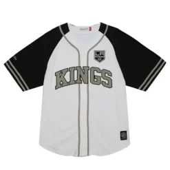 Mitchell & Ness T-Shirts & Tops-Practice Day Button Front Jersey Los Angeles Kings