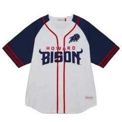Mitchell & Ness T-Shirts & Tops-Practice Day Button Front Jersey Howard University