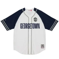 Mitchell & Ness T-Shirts & Tops-Practice Day Button Front Jersey Georgetown University