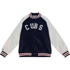 Mitchell & Ness Jackets & Outerwear-Primetime Lightweight Satin Jacket Chicago Cubs